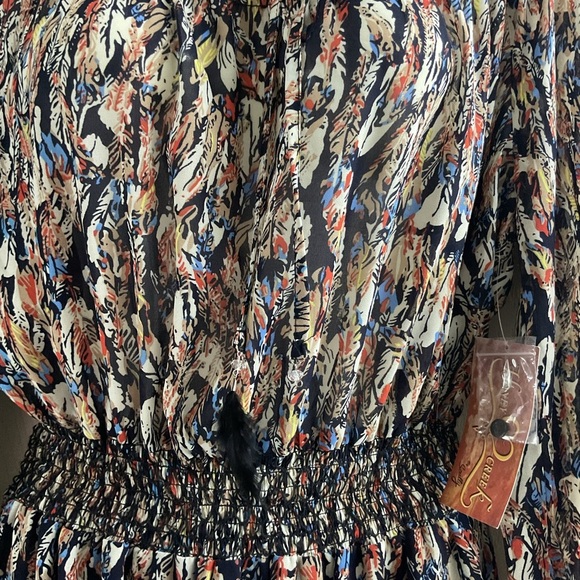 Elegant Multicolor Long Sleeve Dress - Picture 2 of 15